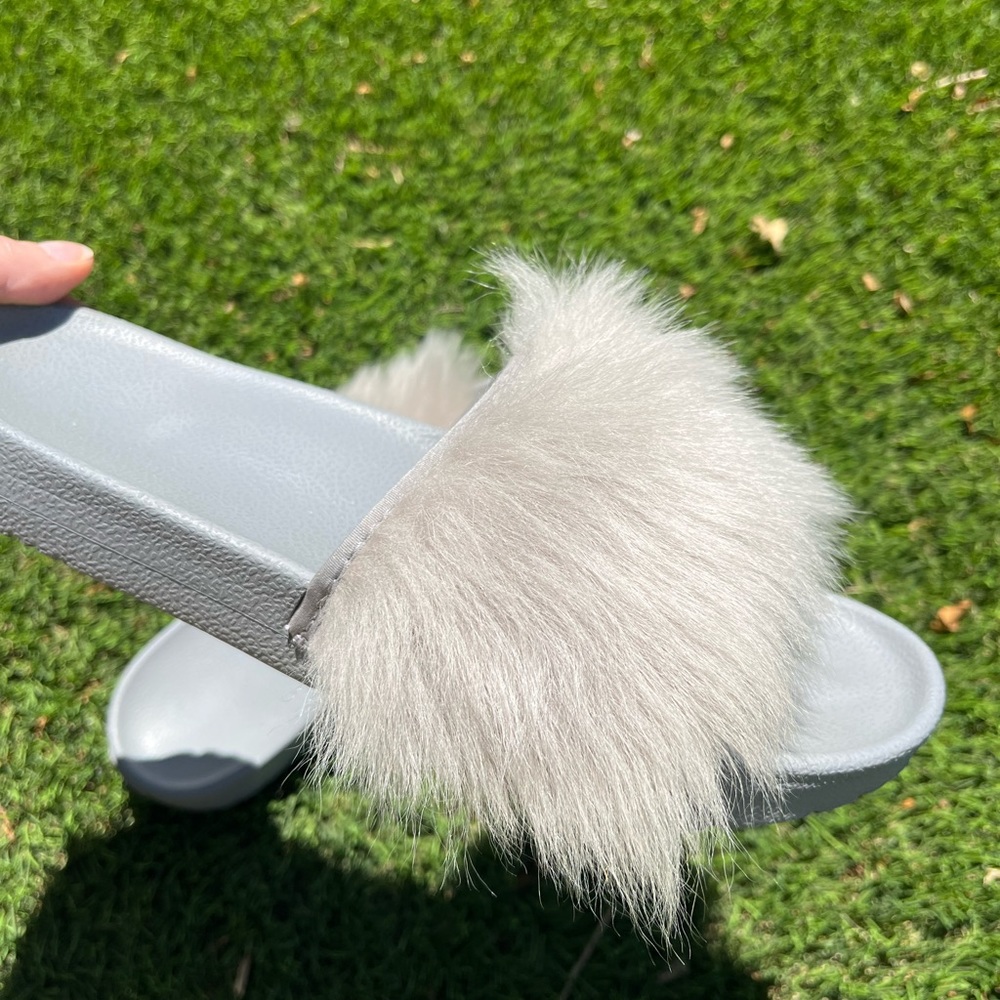 UGG Furry Gray Slides EUC! - Picture 9 of 9